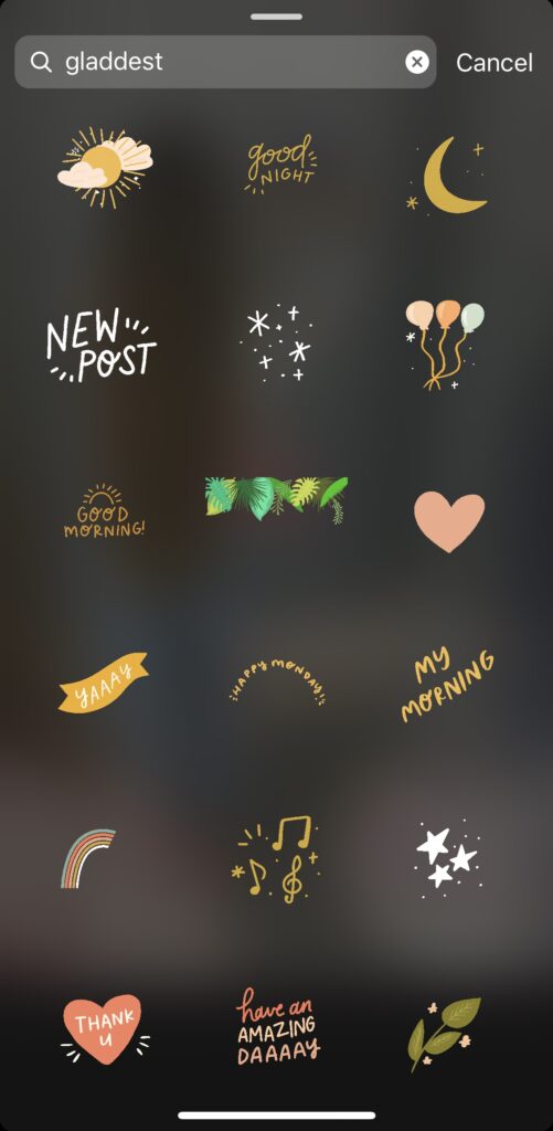 instagram story gif stickers